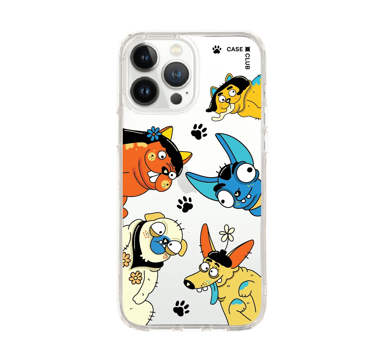 iphone 12/ 13 pro max clear case alien dogs